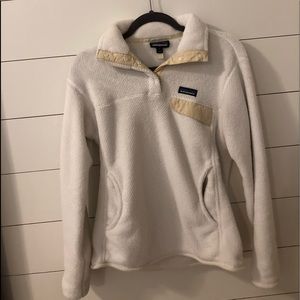 White Patagonia Fleece Pullover